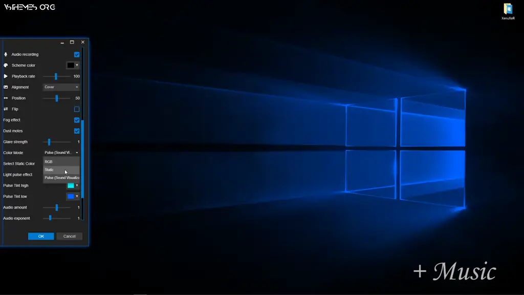 Видео демонстрация: Живые обои «Визуалайзер Windows 10»