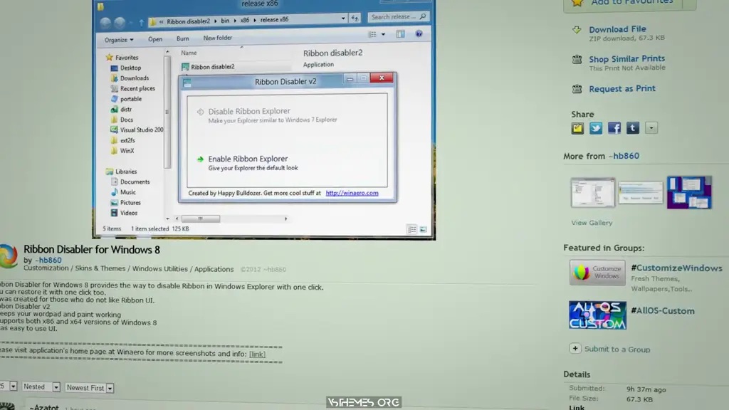 RibbonDisabler - disabling the label indicator download on VSThemes.org