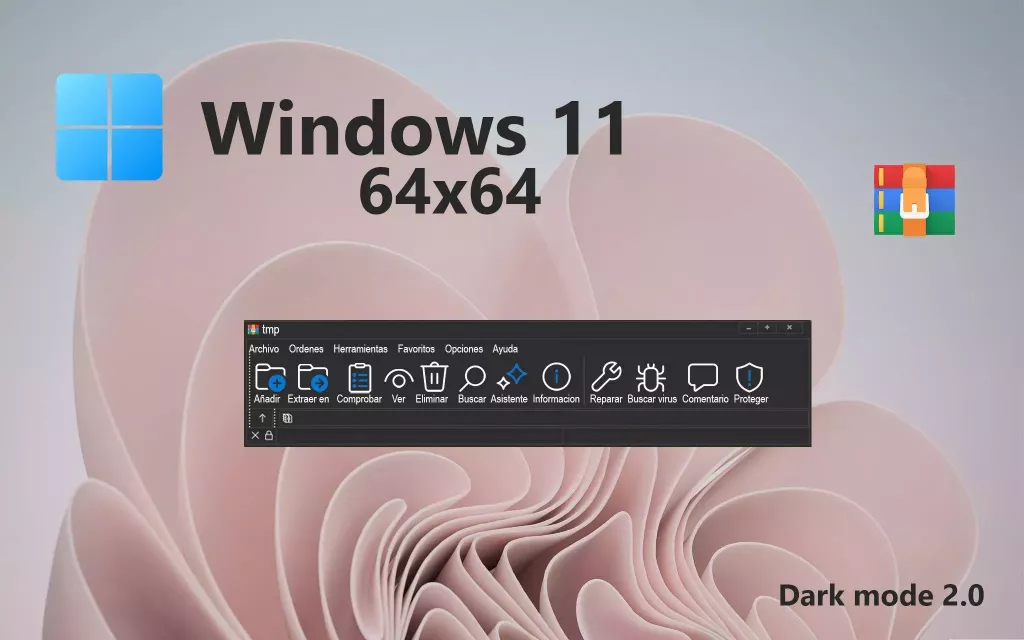 Тема WinRar Контурные Windows 11, белая версия