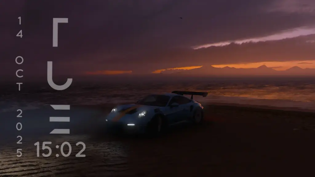 Live Wallpaper Cyan Porsche 911 GT3 RS At Sunset Download On VSThemes live-wallpaper-cyan-porsche-911-gt3-rs-at-sunset-download-on-vsthemes