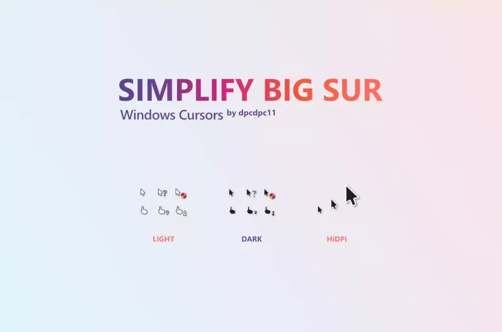 Курсоры Simplify Big Sur + HiDPi для Windows