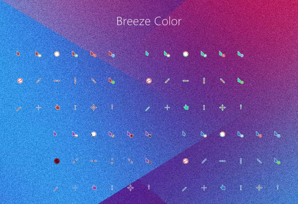 Cursors Breeze Color 4 colors on Windows download on VSThemes.org