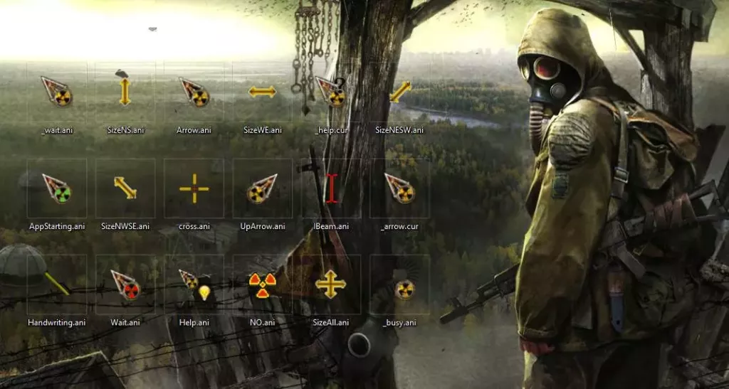 Курсоры Stalker - радиоактивные указатели из игры для Windows
