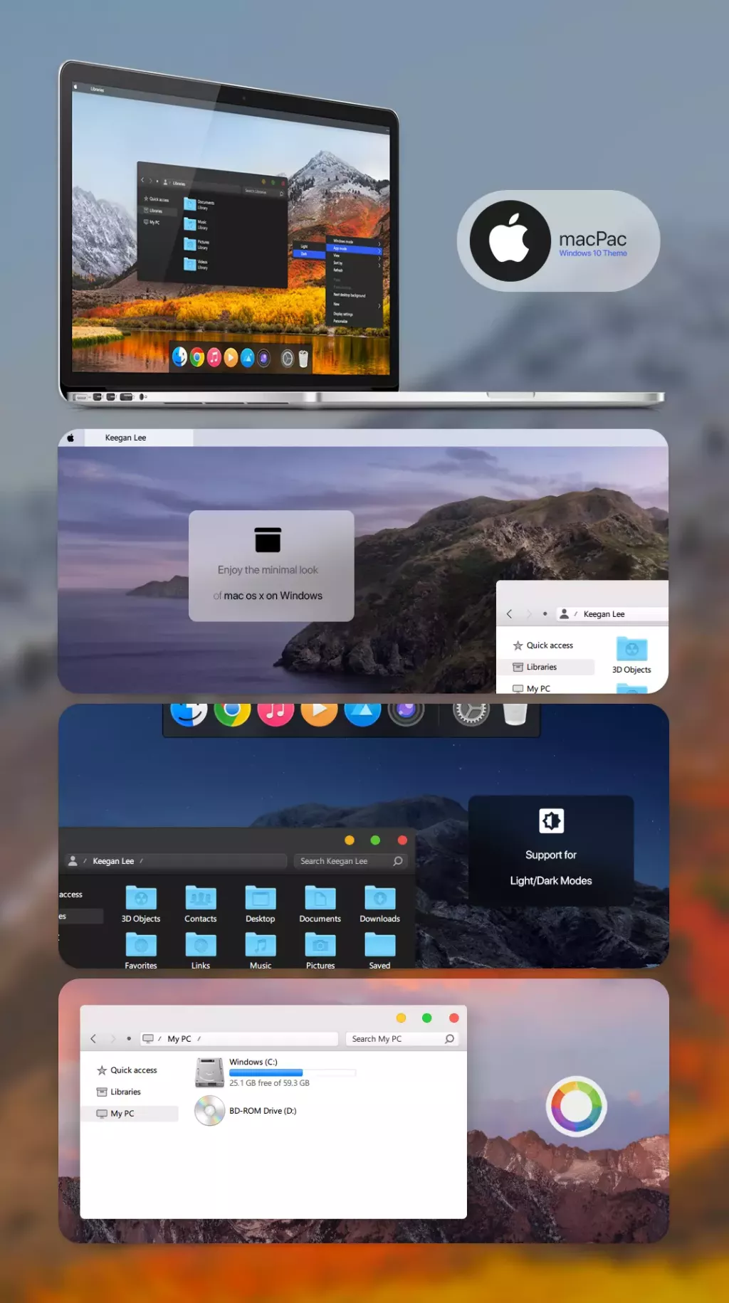 Тема Мак Пак для Windows 10
