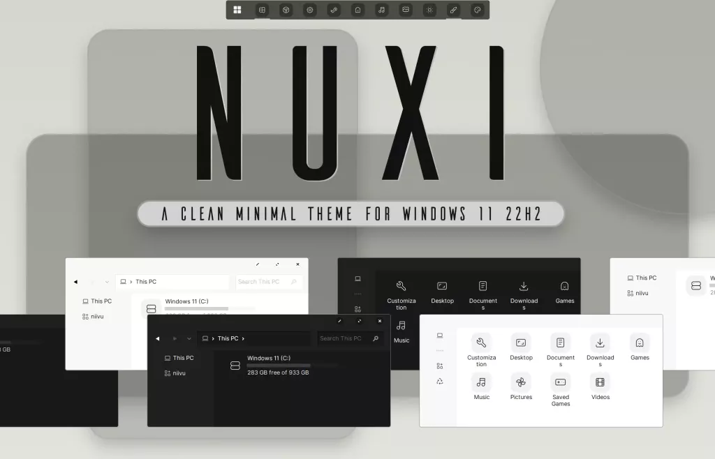 Тема Нукси для Windows 11 скачать на VSThemes.org