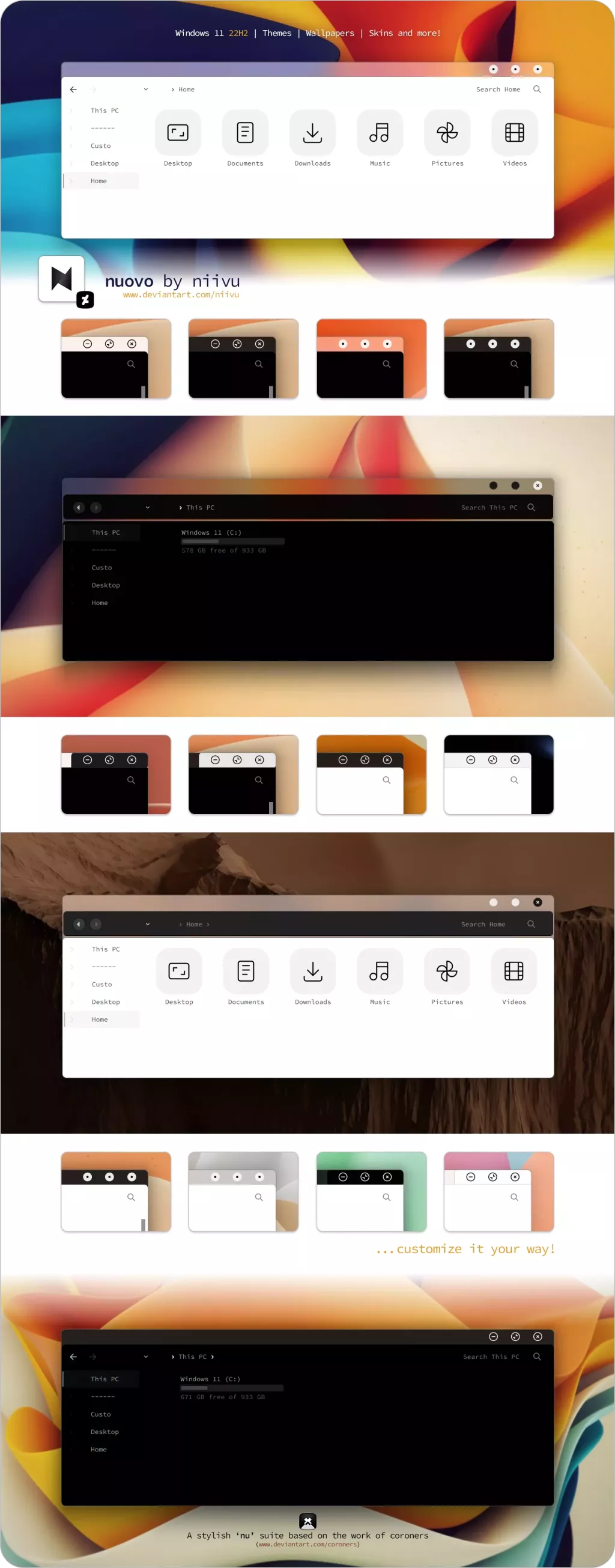 Тема nuovo для Windows 11 скачать на VSThemes.org