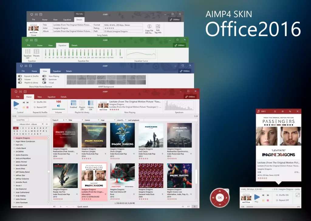 OFFICE 2016 SKINS AIMP FOR PC ADDONS AIMP visual data 3