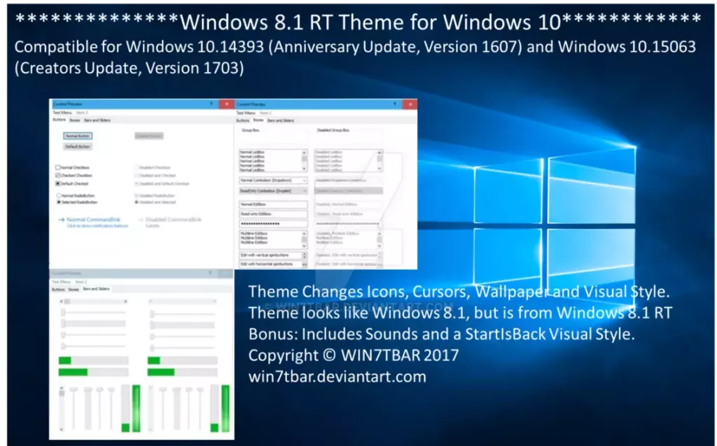 Тема Windows 8.1 RT для Windows 10