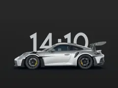 Live wallpaper Cyan Porsche 911 GT3 RS at sunset download on VSThemes.org