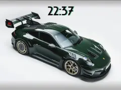 Live wallpaper Cyan Porsche 911 GT3 RS at sunset download on VSThemes.org