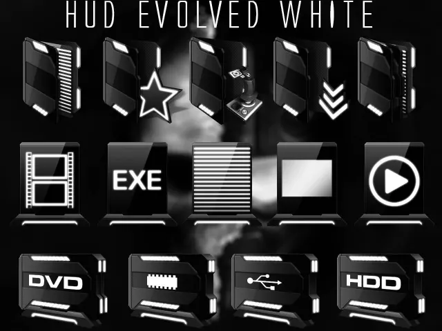 Иконки 7tsp «HUD Evolved, белая версия»