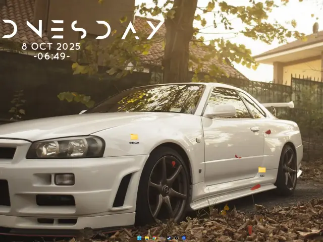 Live wallpaper White GTR (R34) - no clock download on VSThemes.org